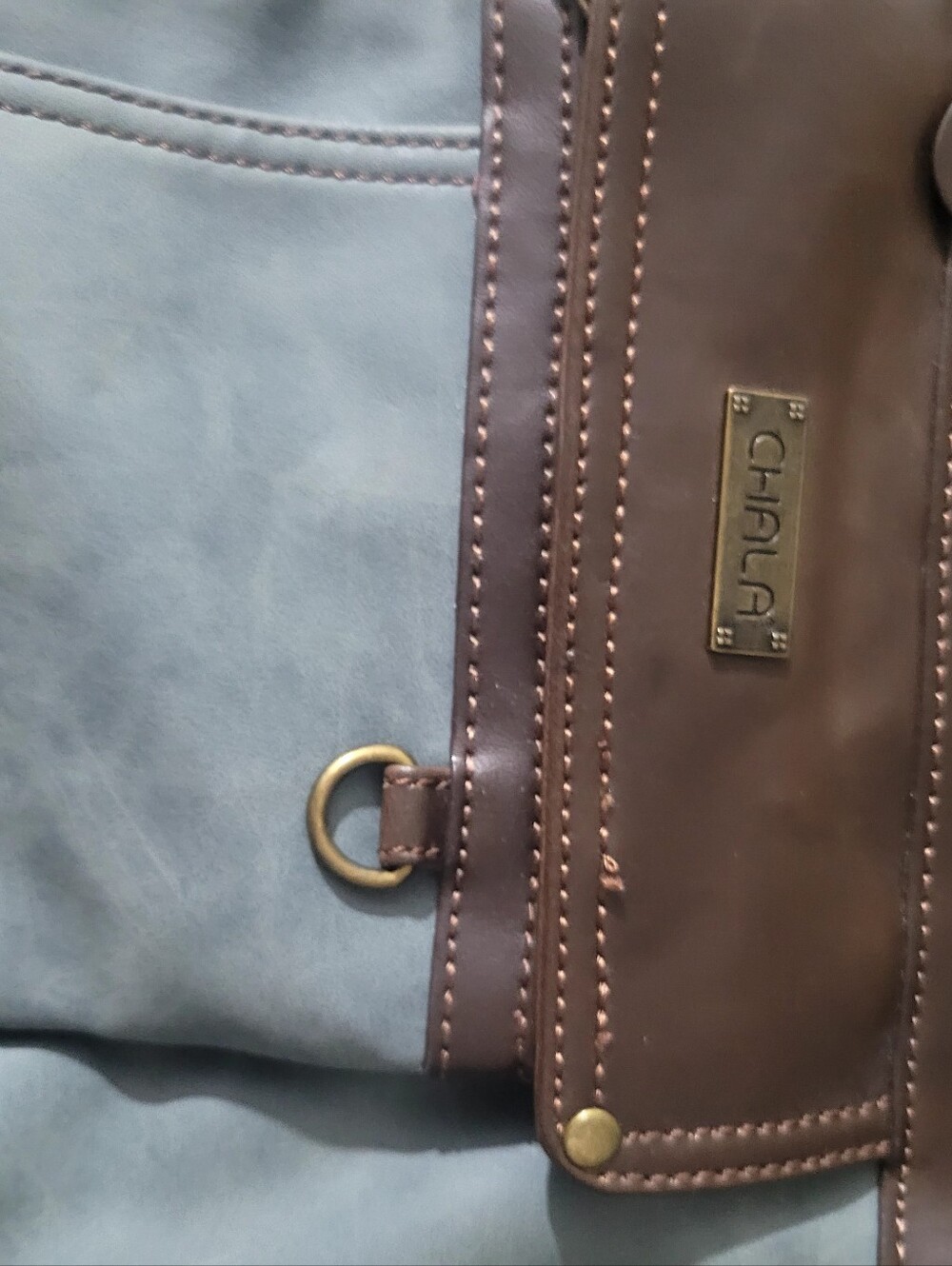 Chala Brown PU Logo Patch Crossbody 10x11 - Picture 9 of 13